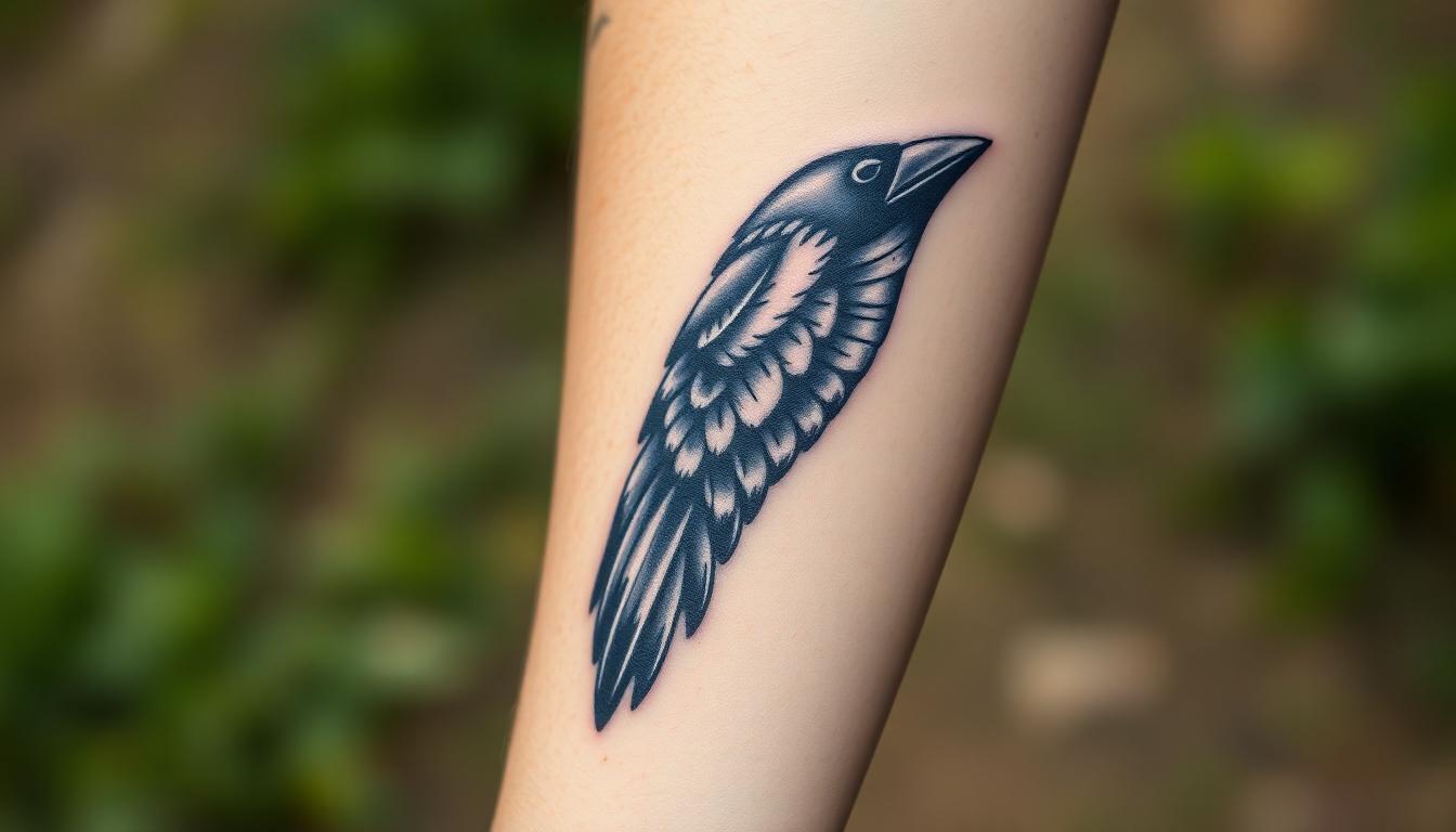 Crow Feather Tattoo Meaning: Wisdom and Transformation in Black Ink Art 10 Crow Feather Tattoo Meaning: Wisdom and Transformation in Black Ink Art 9